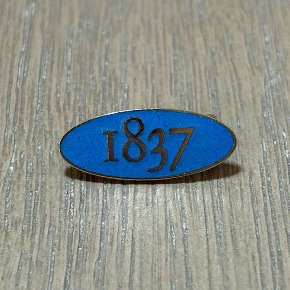 Silver Tone Blue 1837 Enamel Lapel Pin
